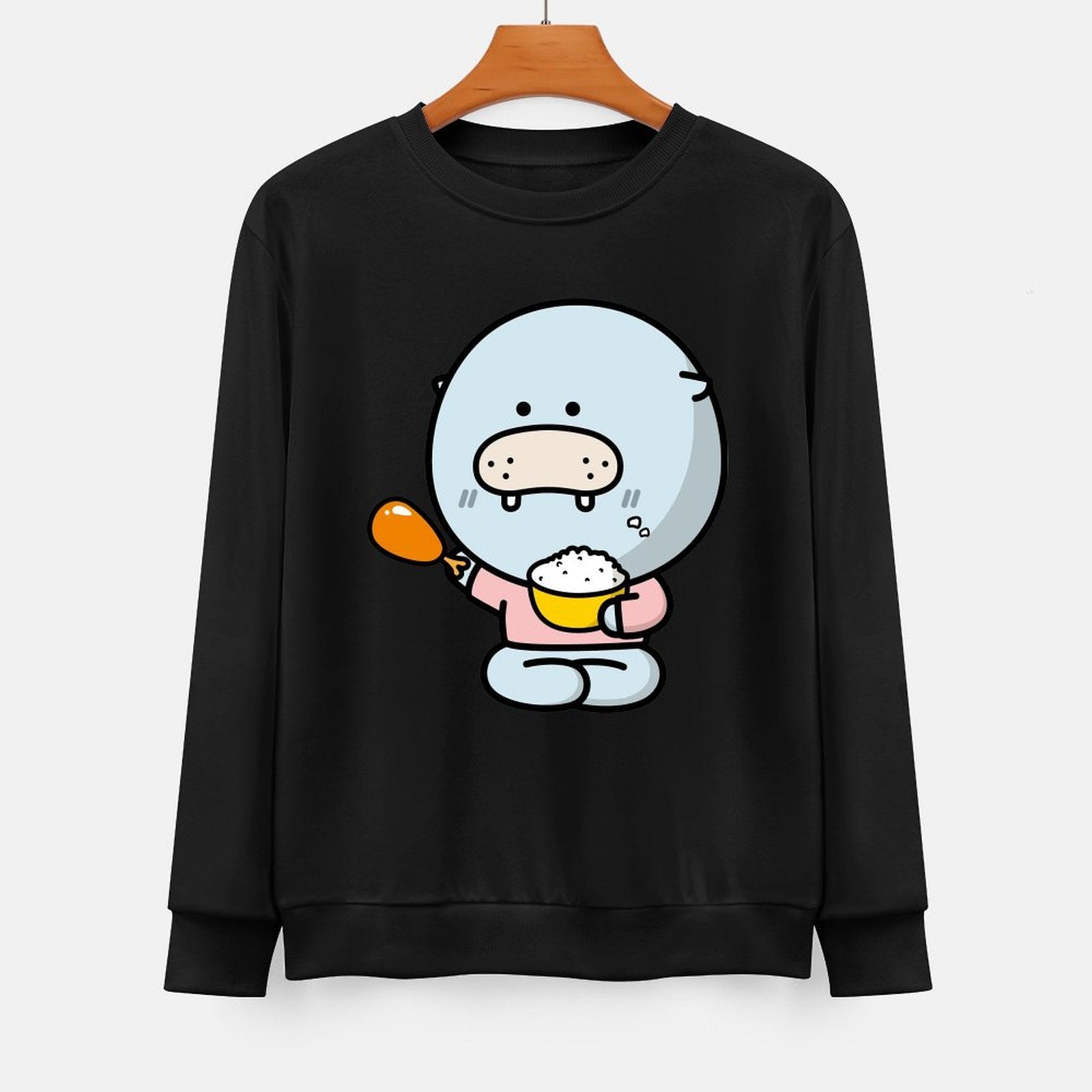 Front Patterned Long Sleeve TopRelaxed Fit Essential